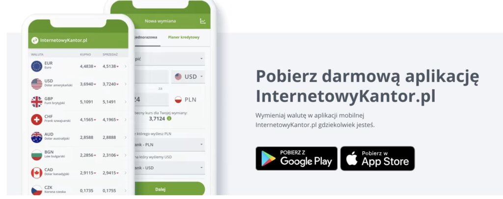 Internetowy kantor aplikacja mobilna
