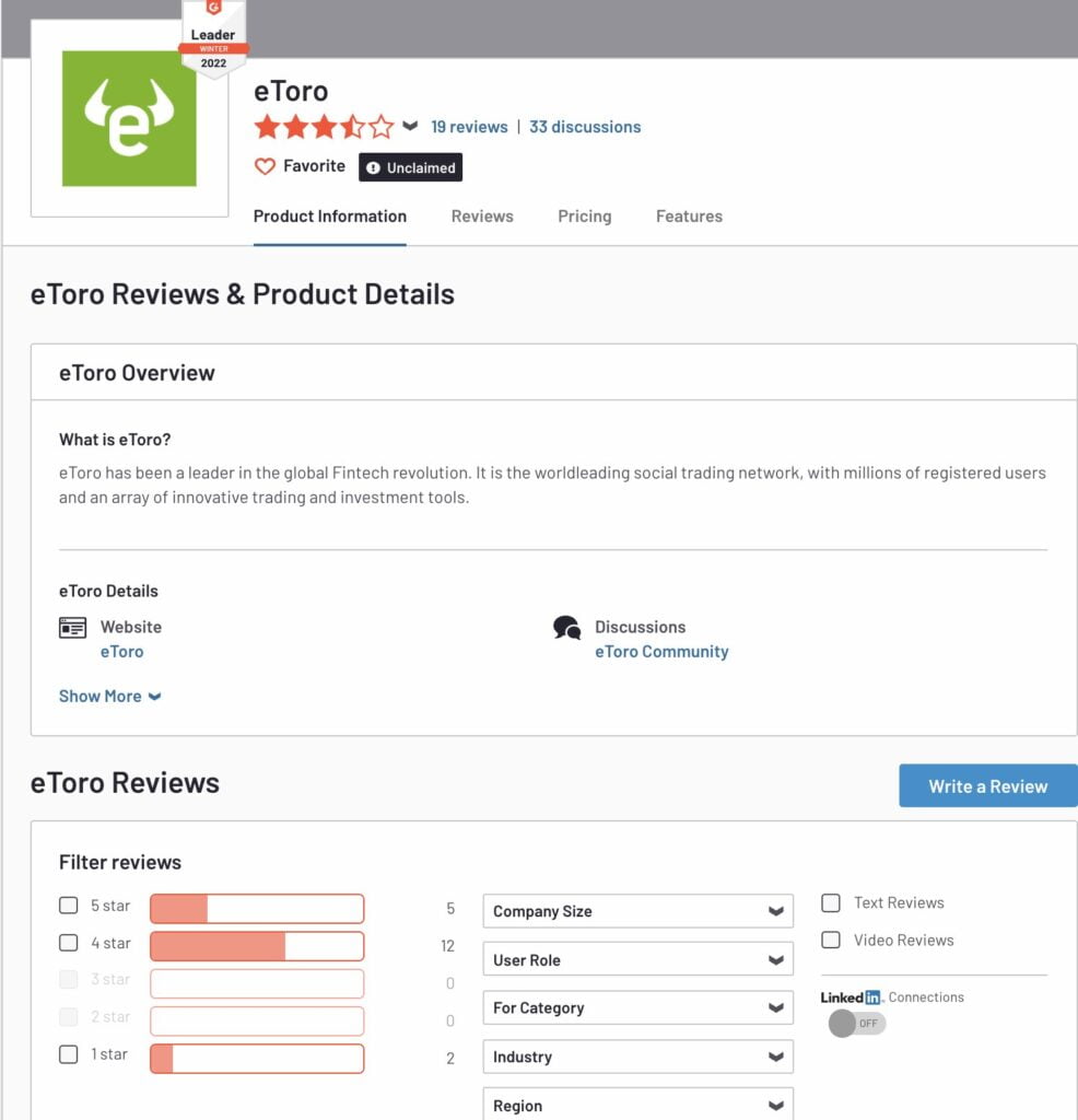 Etoro opinie broker g2