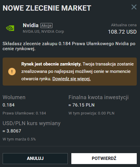 nvidia akcje transakcja