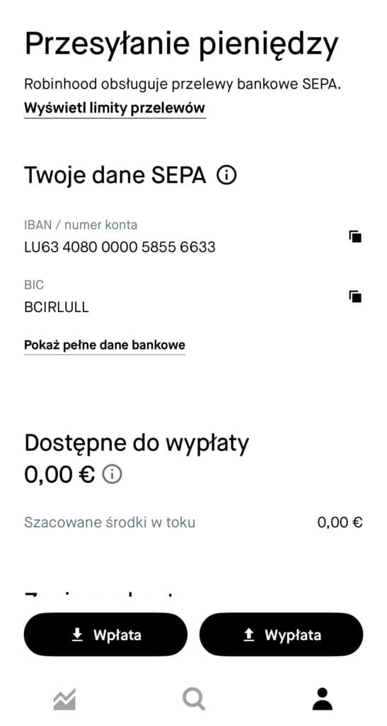 przelew w robinhood